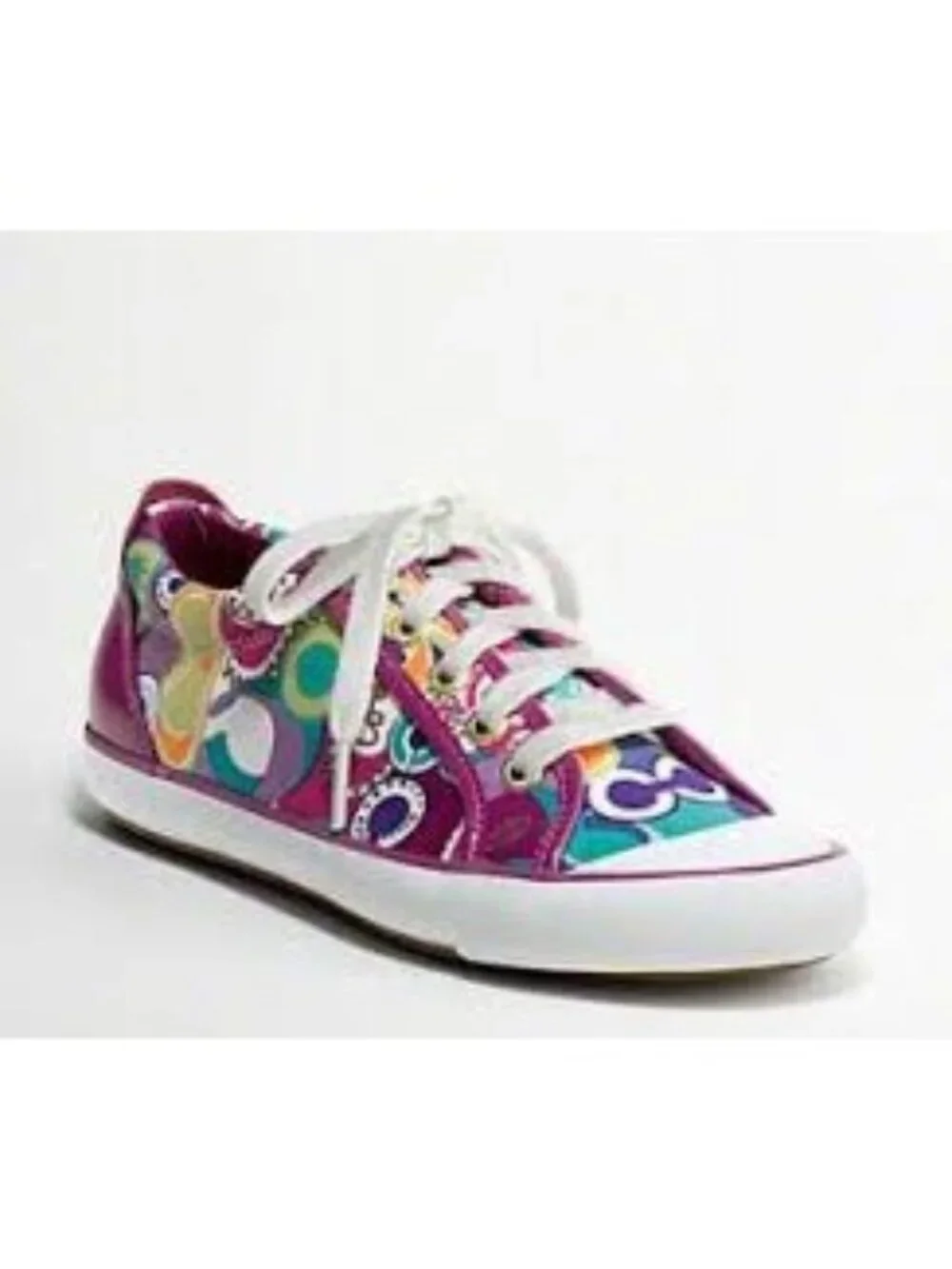 Coach Barrett Pop Graphic Lace Up Sneakers Multicolor 6.5 Punk Preppy Designer